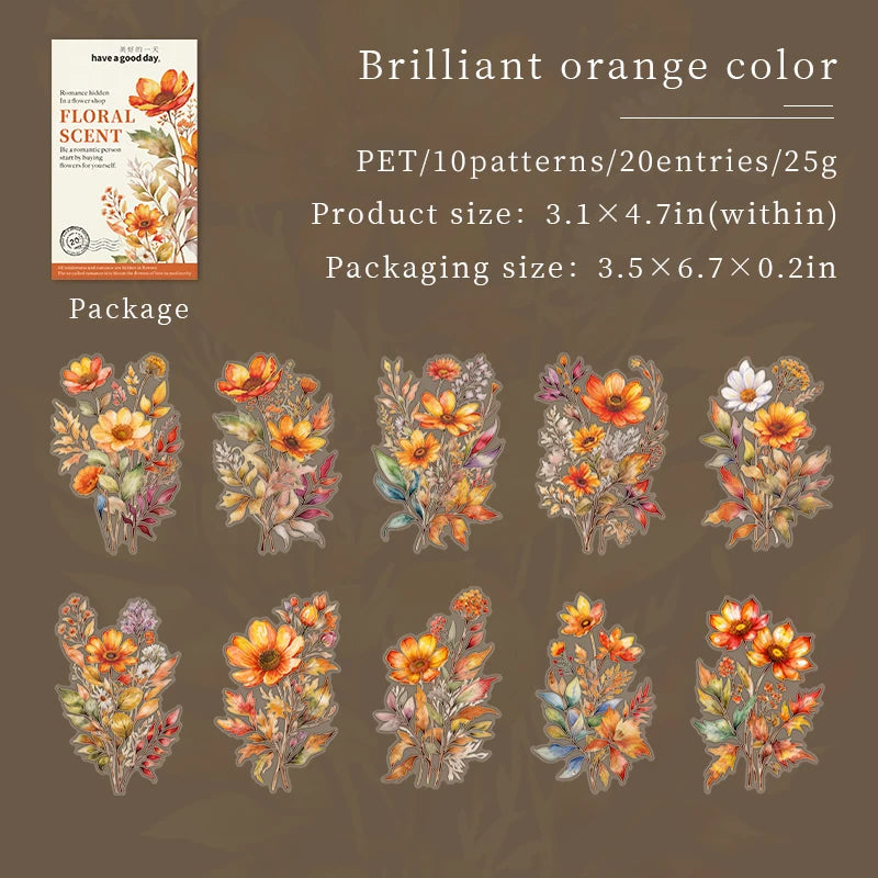 Stickers pet flores grandes-20 pzas