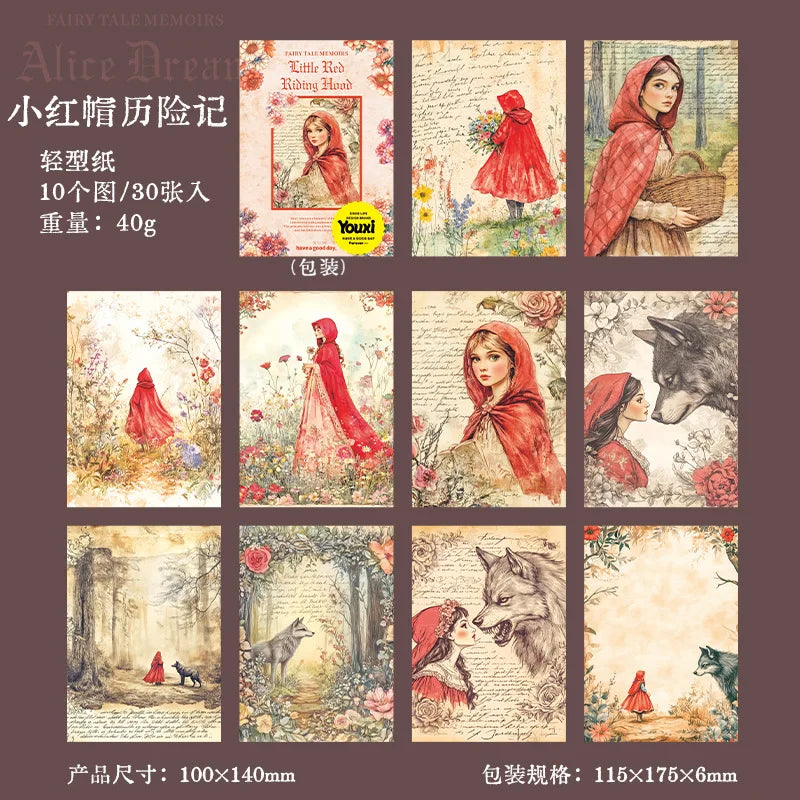 Papeles fairy tale memories-30 pzas