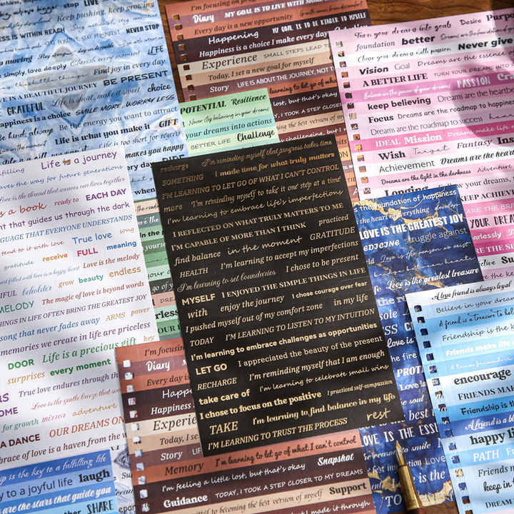 Libro stickers frases y citas en inglés-40 hojas