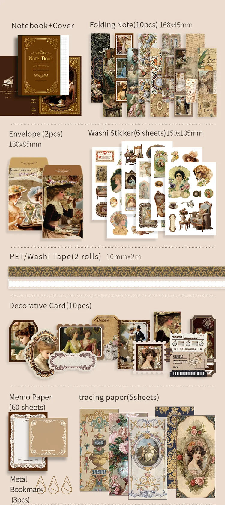 Set de papeleria Leisure tea time-140 pzas