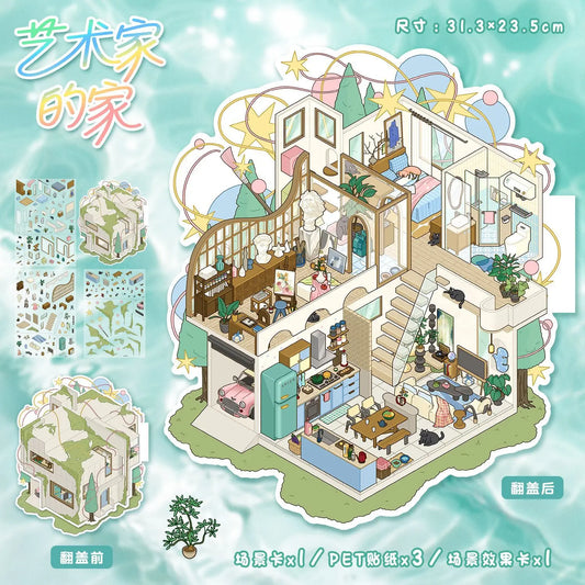 Sticker escenarios "Artist's home"