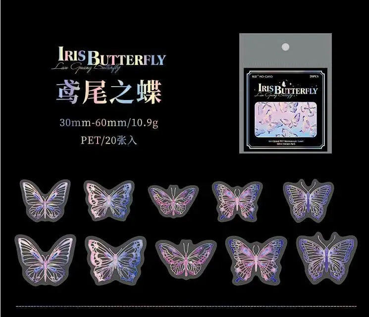 Stickers butterfly holo-20 pzas