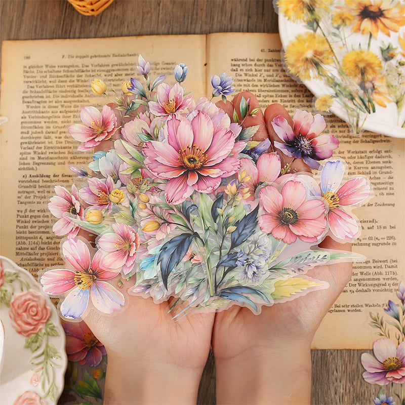 Stickers pet flores grandes-20 pzas