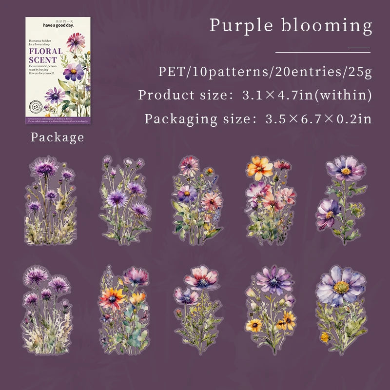 Stickers pet flores grandes-20 pzas