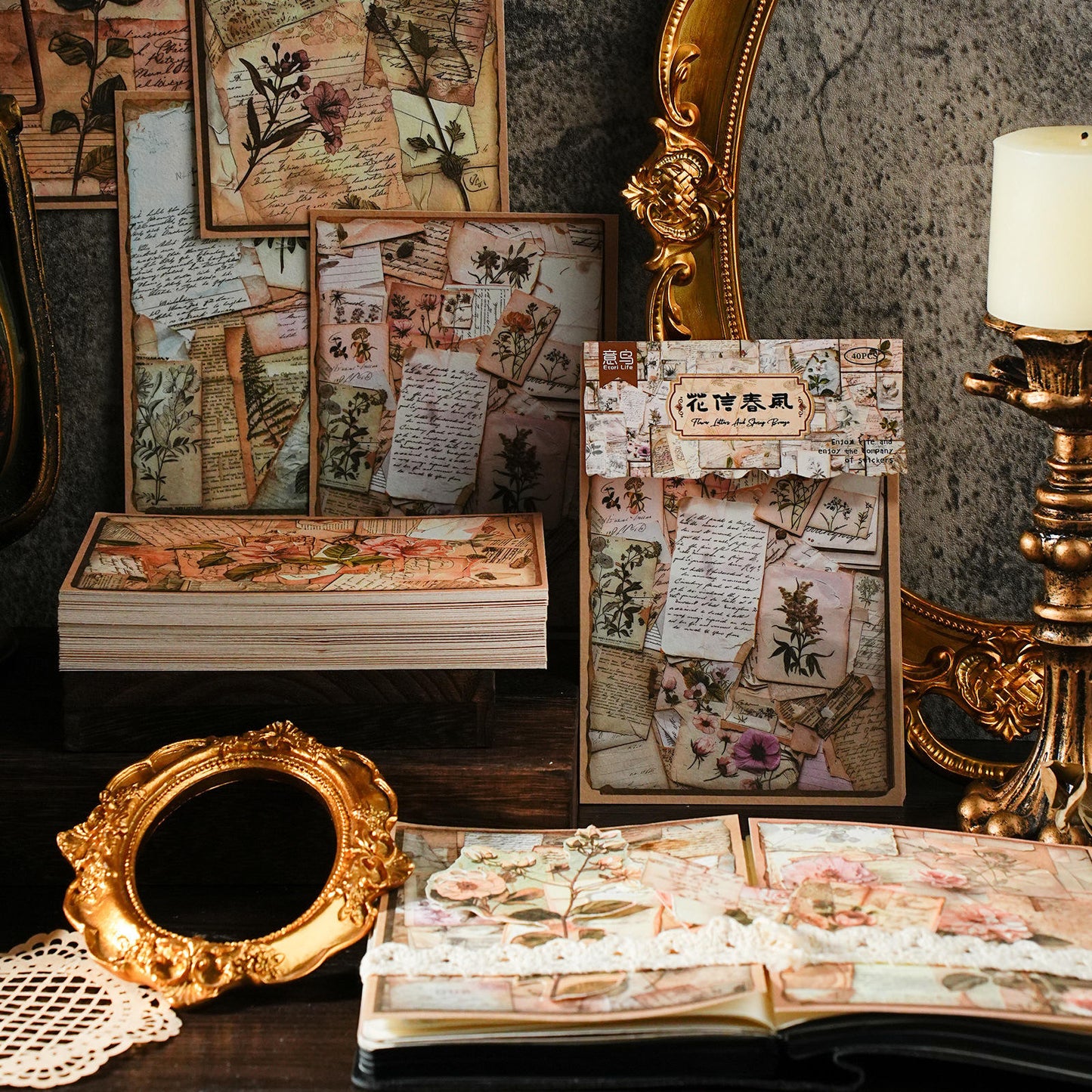 Papel decorativo vintage-40 pzas