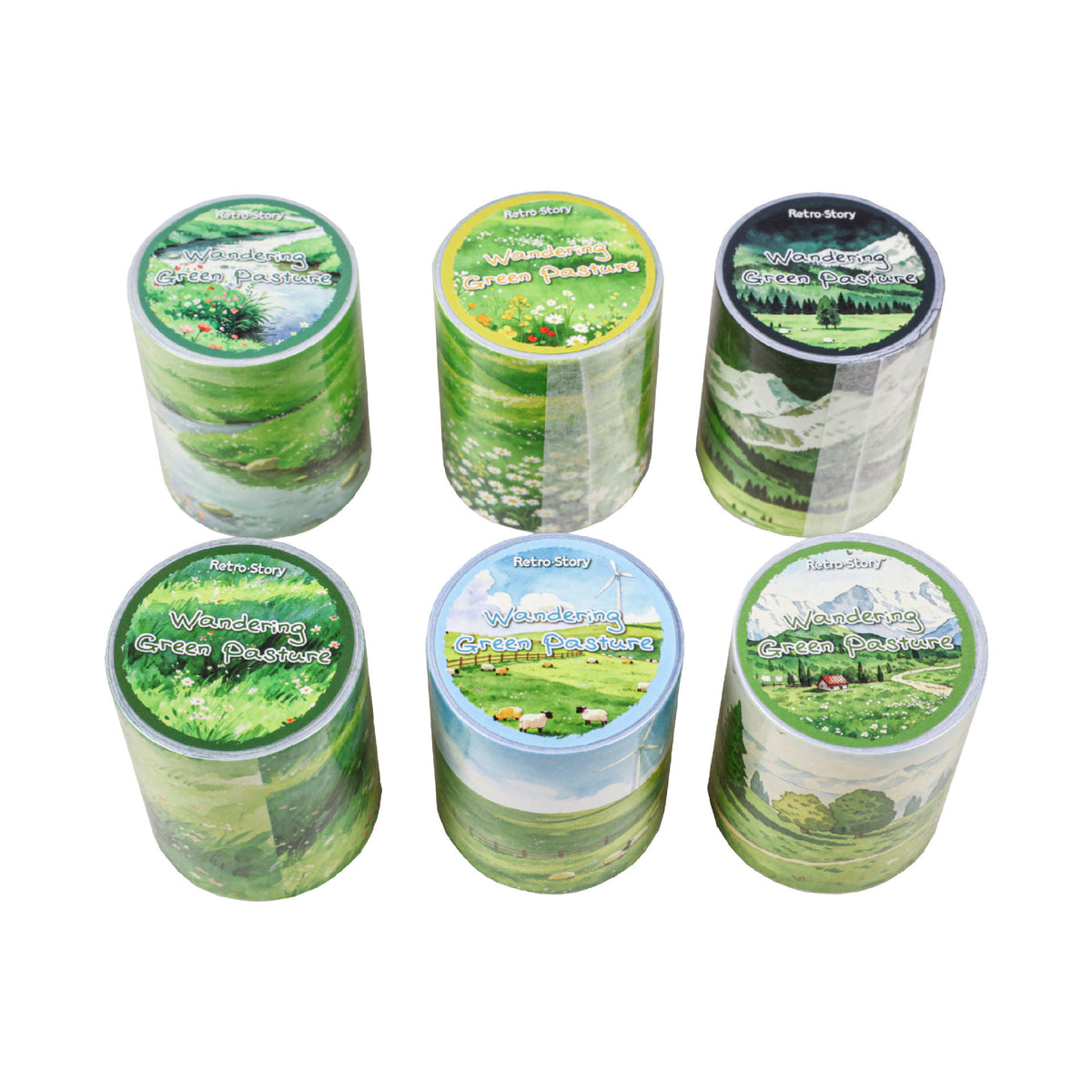 Washitape waandering green pasture-2 metros