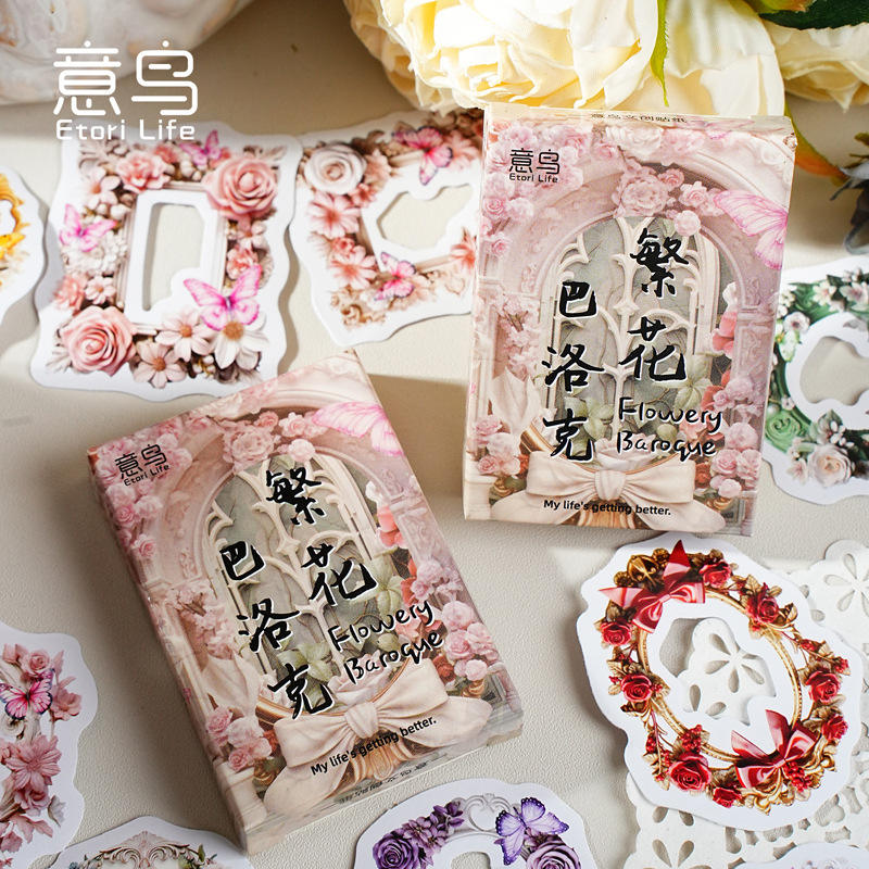 Cajita de stickers Flowery Baroque-30 pzas