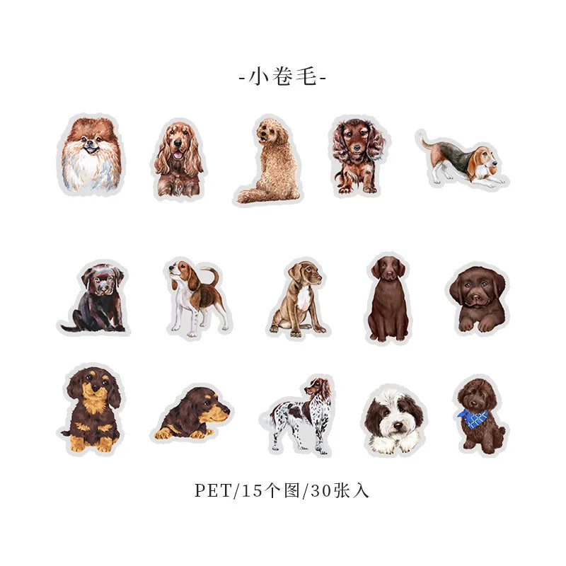 Stickers mascotas kawaii-30 pzas
