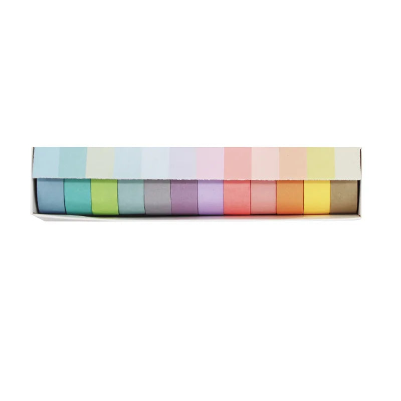 Washitape arcoiris 15mm x 2m-12 pzas