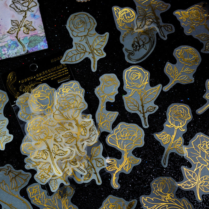 Stickers foil dorado-40 pzas