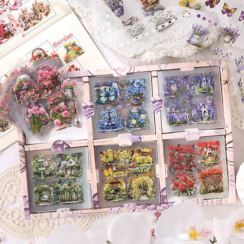 Box de stickers flower shadow-150 hojas