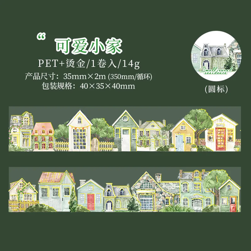 Washitape roll "small rural residence"-2 metros