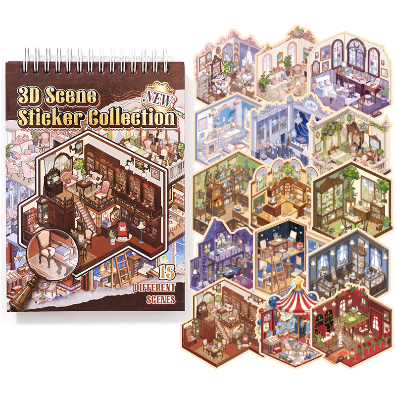 Libro de 15 escenarios vintage 3D