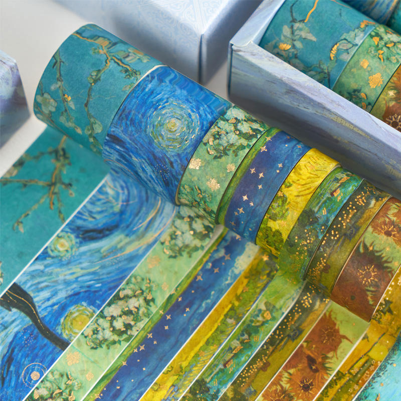 Washitape foil dorado-10 pzas
