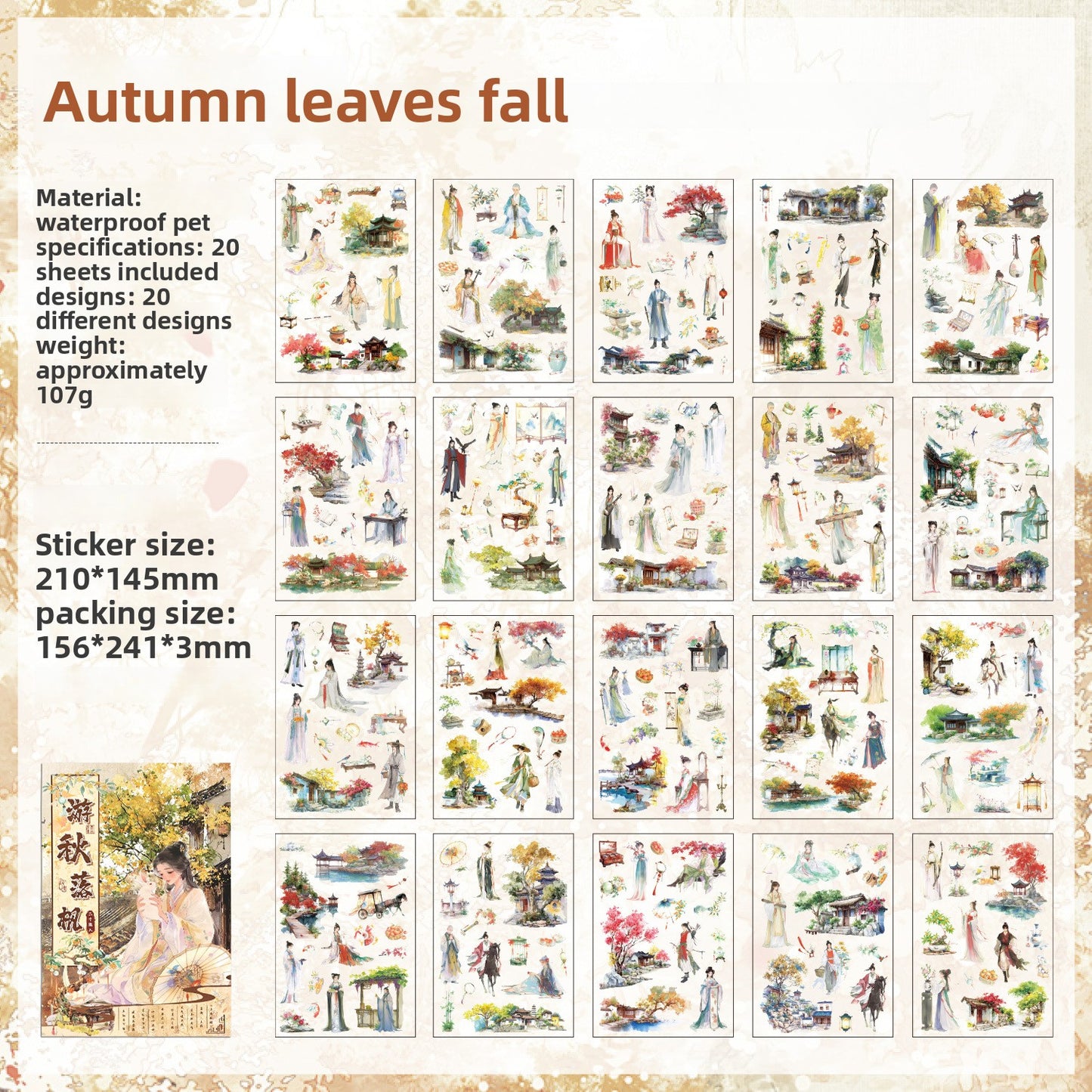 Libro de stickers japonesas-20 hojas