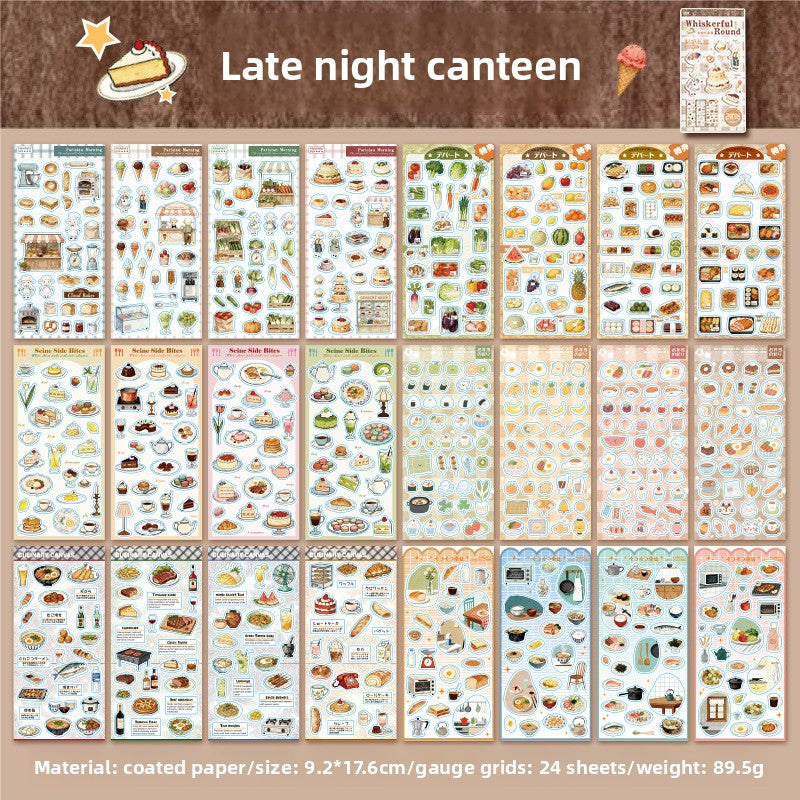 Stickers foodie meow-24 hojas