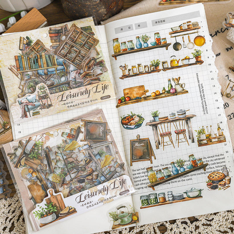 Stickers leisurely life-30 pzas