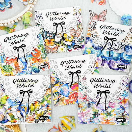 Stickers glittering world-50 pzas