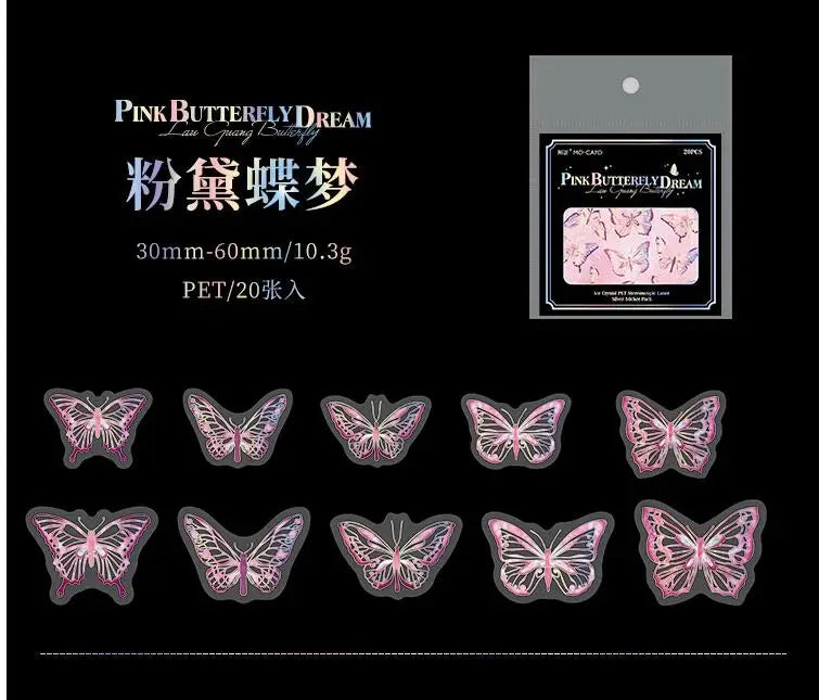 Stickers butterfly holo-20 pzas