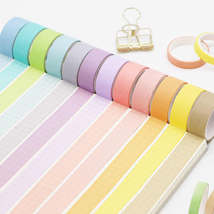 Washitape arcoiris 15mm x 2m-12 pzas