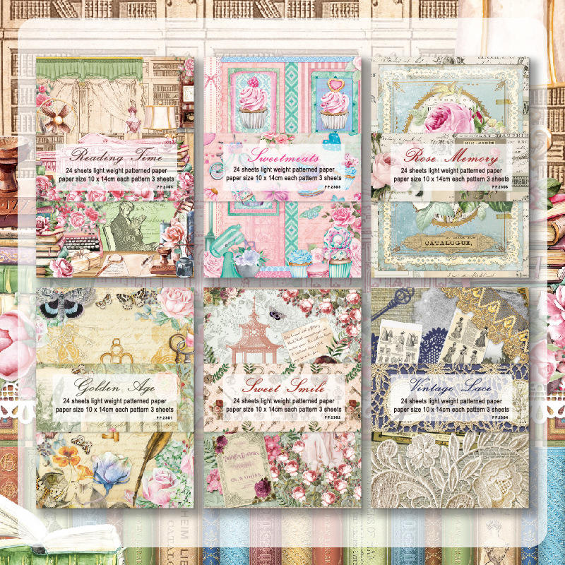 Papel retro boblewoman-24 hojas