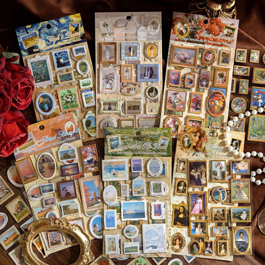 Stickers 3D pinturas famosas-2 hojas