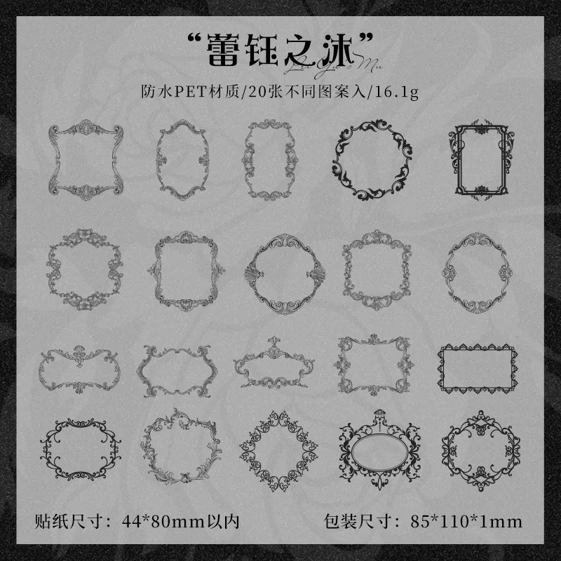 Stickers black lace-20 pzas