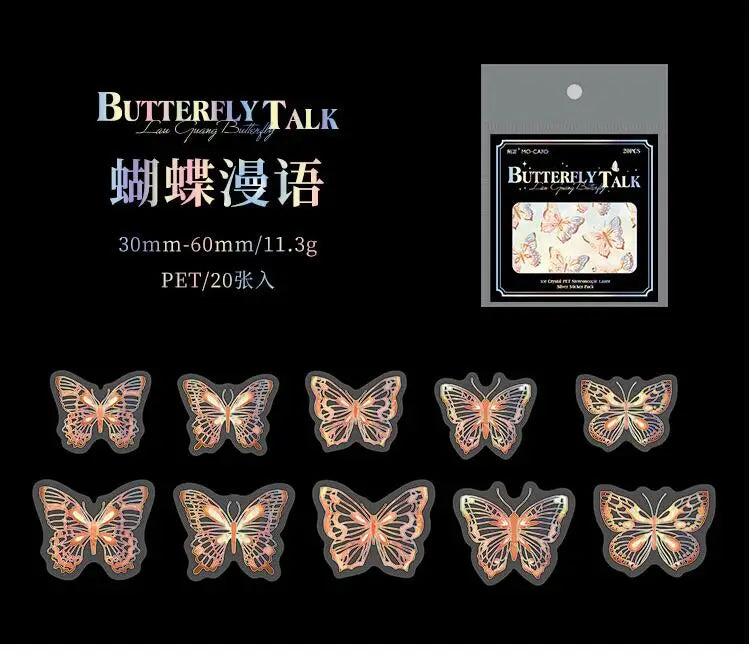 Stickers butterfly holo-20 pzas
