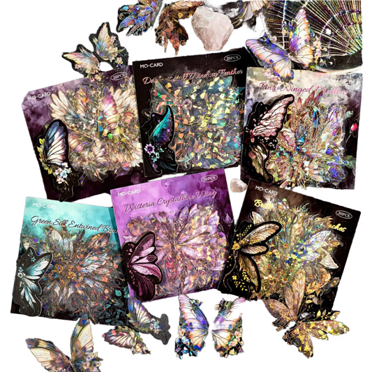 Stickers mariposas holograficas-20 pzas