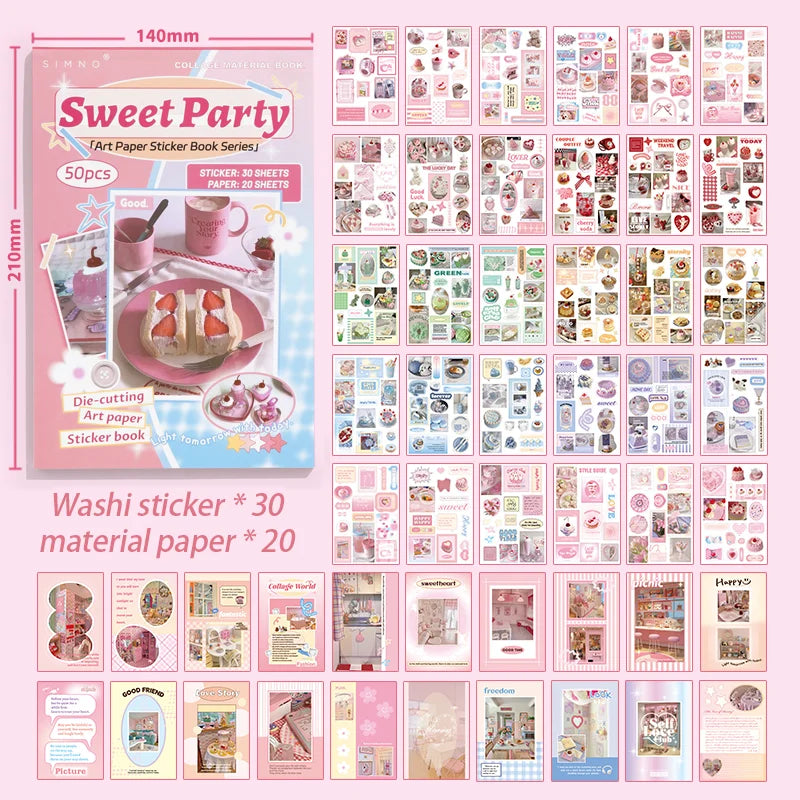 Block de stickers Sweet party-50 hojas