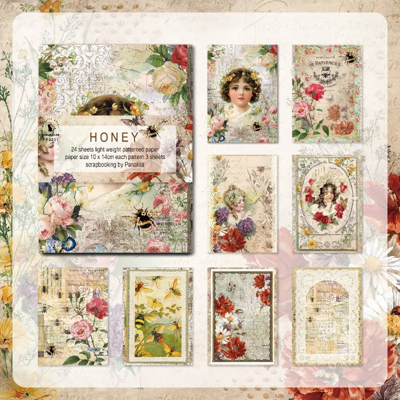 Papel retro boblewoman-24 hojas