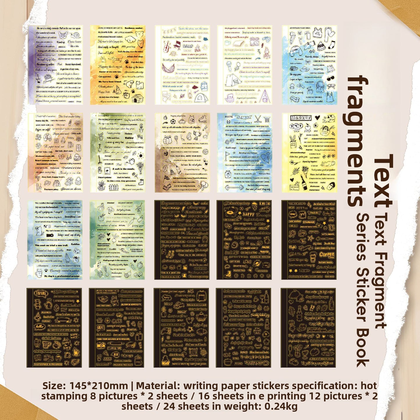 Libro stickers frases-24 hojas