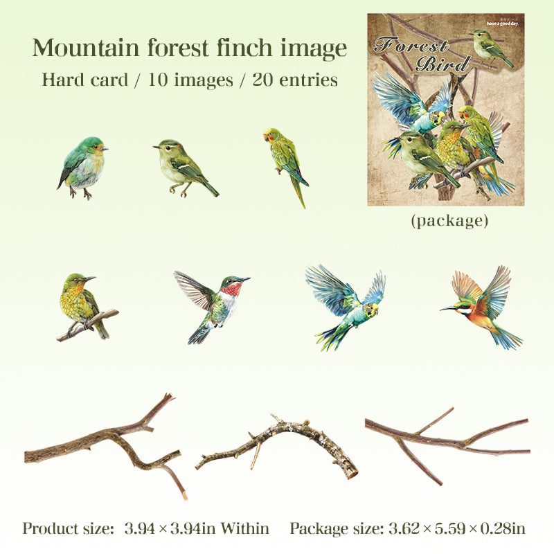 Stickers forest bird-20 pzas