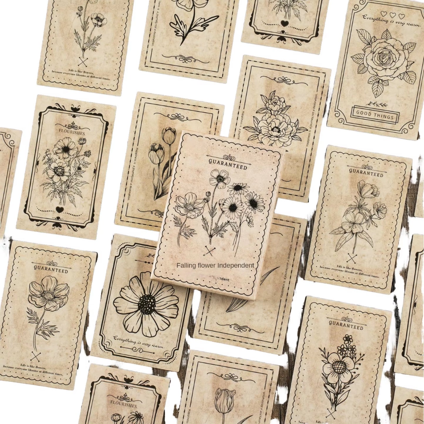 Cajita de stickers independent flower -30 pzas