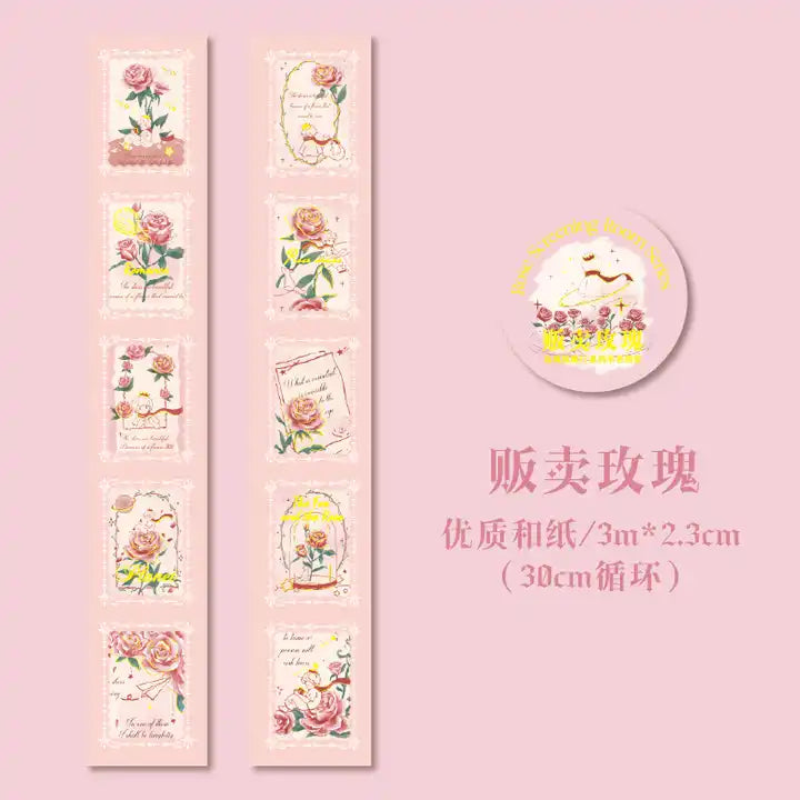 Washitape unitario serie rose-3 metros