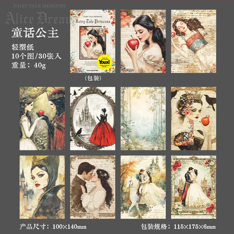 Papeles fairy tale memories-30 pzas