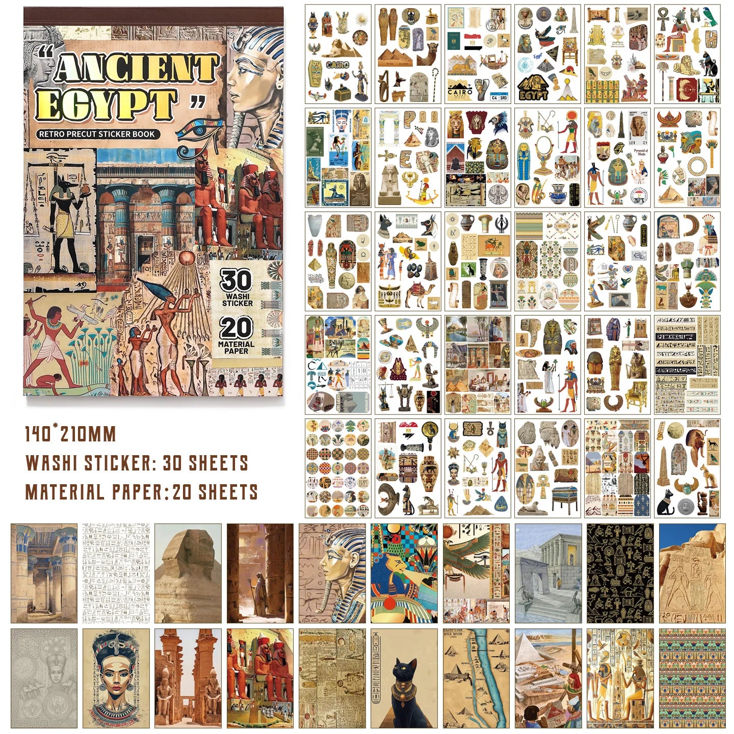 Block de stickers ancient egypt-50 hojas