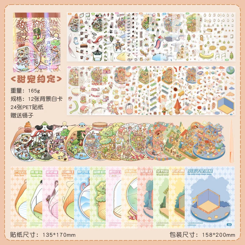 Libro de 12 escenarios 3D+Pinza