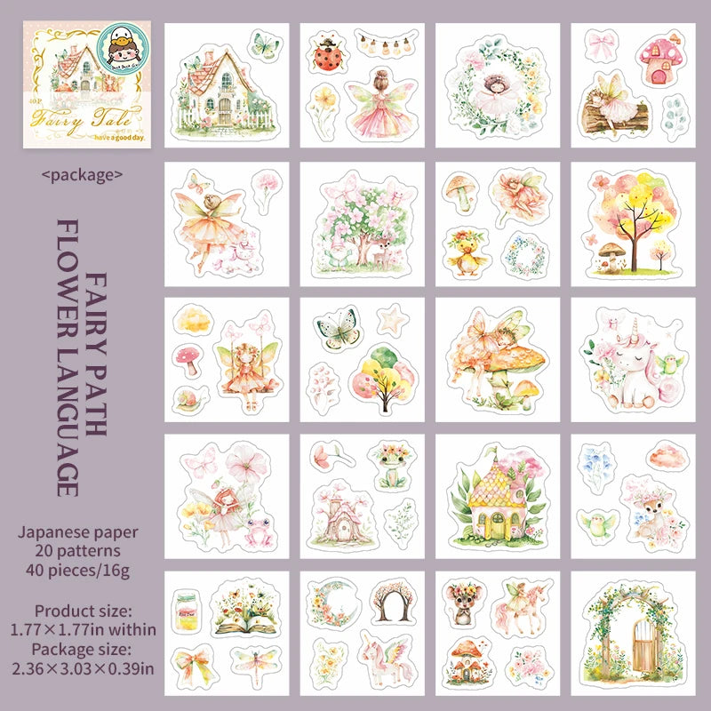 Mini librito de stickers fairy tale-40 pzas