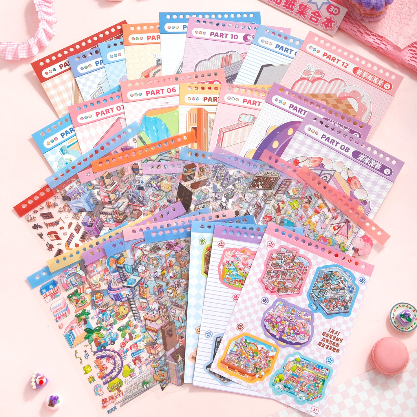 Libro rosa de 15 escenarios 3D tamaño A5