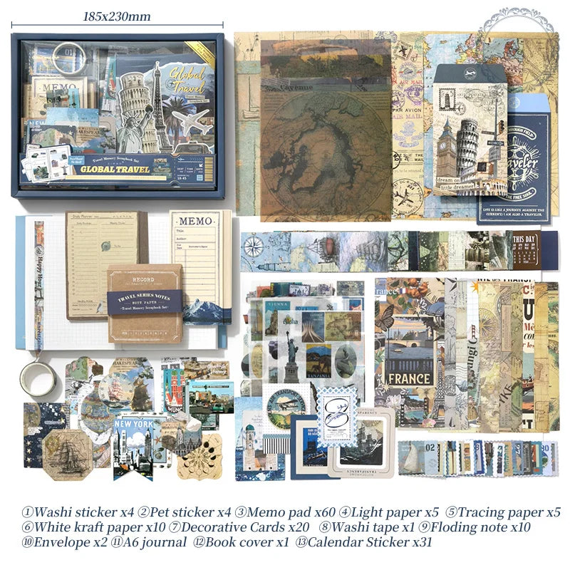 Set de papeleria Global Travel-154 pzas
