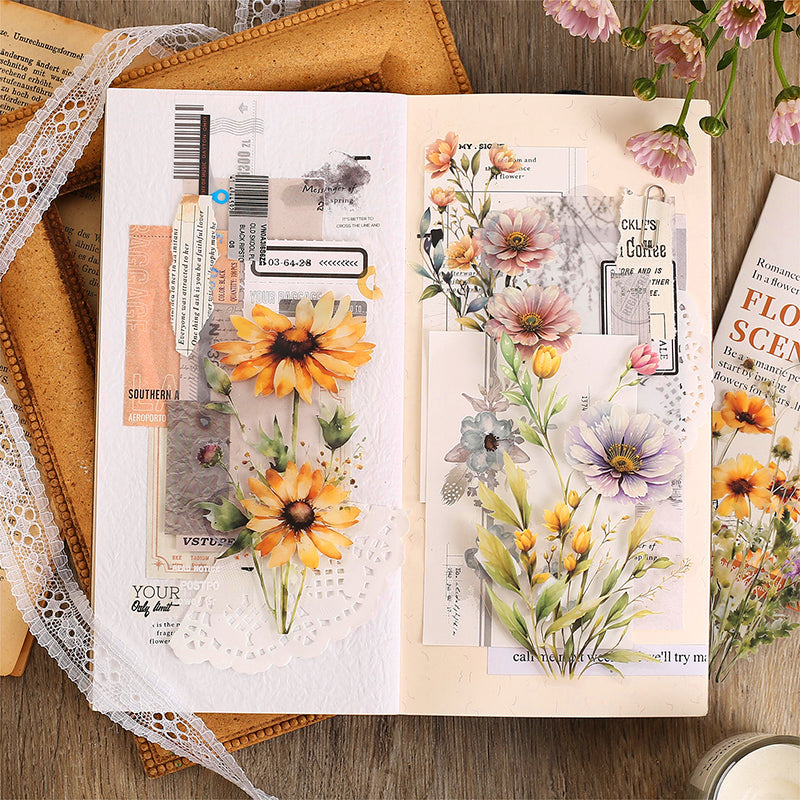 Stickers pet flores grandes-20 pzas