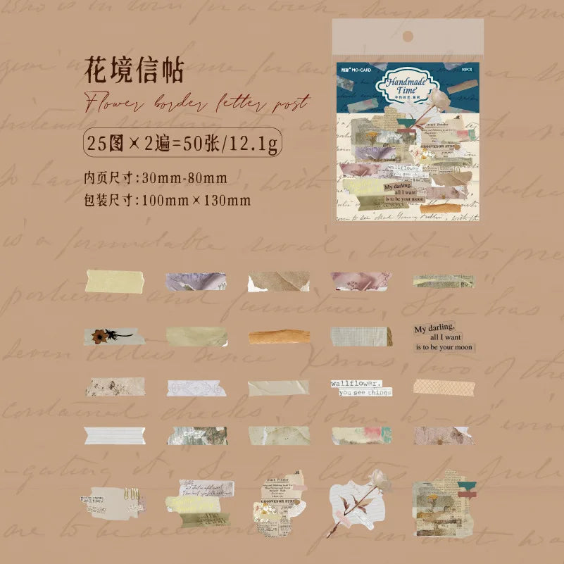 Stickers handmade time series vintage-50 pzas