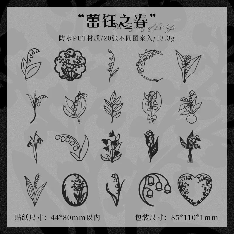Stickers black lace-20 pzas