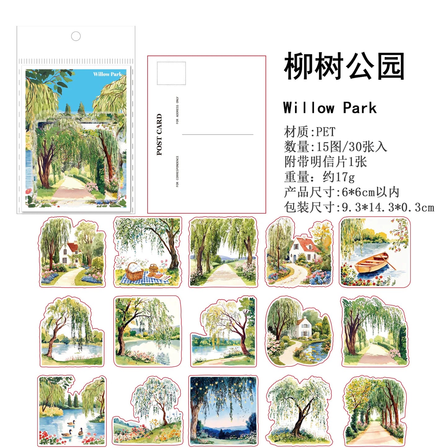 Stickers small town flower-30 pzas