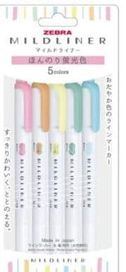 Resaltadores Zebra Mildliner-5 piezas