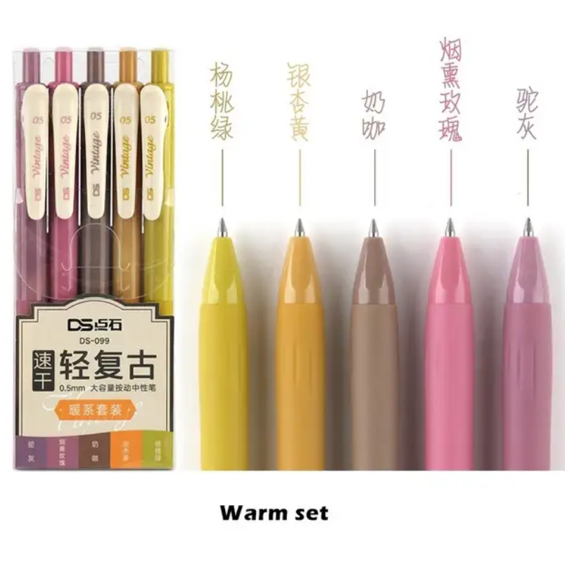 Set de 5 lapiceros tinta gel 0.5mm