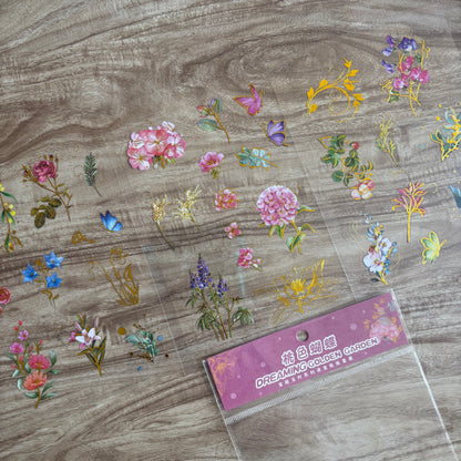 Flores con foil dreaming golden-3 pzas