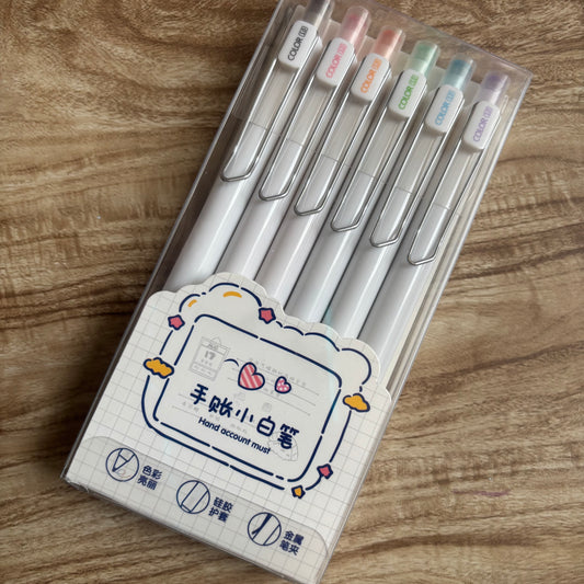 Set de lapiceros de colores tinta gel-6 pzas