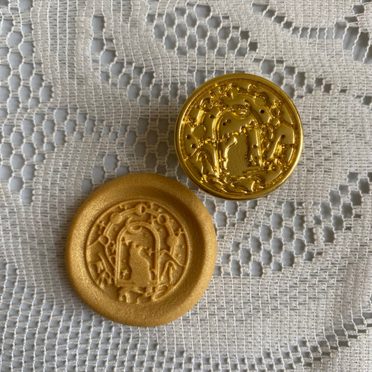Bronce prediseñado "gato lunar" 2.5 cm